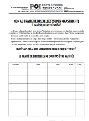 appel pour la Non ratification du TSCG, Super-Maastricht, Traité budgétaire européen de la Règle d'or - Fiskalpakt