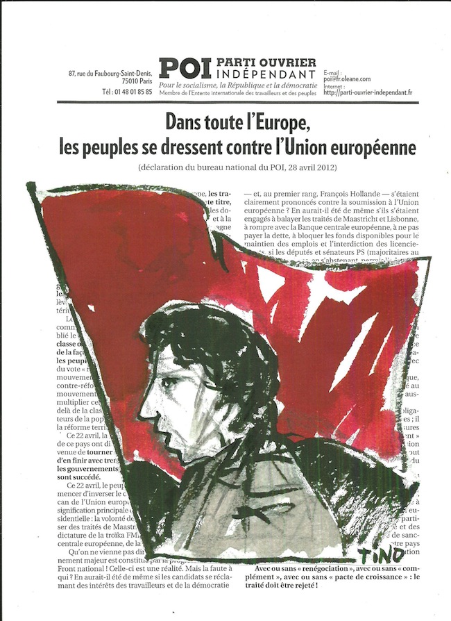 Déclaration Drapeau les peuples d'Europe se dressent contre l'Union européenne