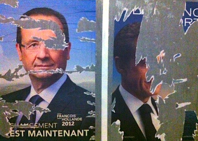 Hollande-Sarkozy-panneau d'affichage