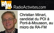 Christian Minari, candidat du POI à Jarny Pont-à-Mousson sur RAFM