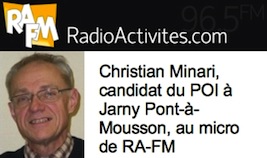 Christian Minari, candidat du POI sur RAFM