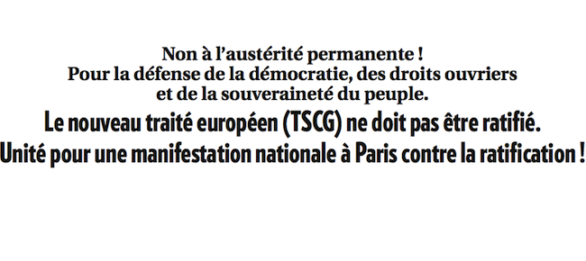 banniere appel manifestation unitaire TSCG