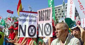 15/09/2012. Madrid, Espagne. MontÈe sur Madrid ‡ l'appel des syndicats.
