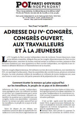 Adresse IVe Congres