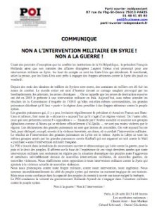communiqué POI Syrie