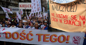 Pologne manifestation enseignants Varsovie