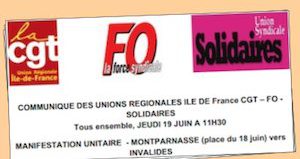 communiqué cgt fo solidaires