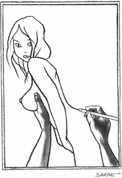 femme au crayon - André Barbe