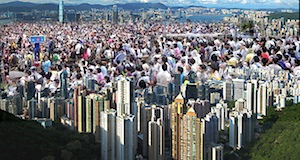 Hong Kong manifestation massive devant siège gouvernement sept2014