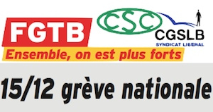 Belgique appel grève nationale 15décembre2014