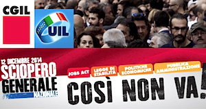Italie grève 12décembre2014 cgil uil
