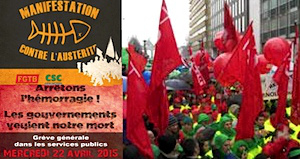 Belgique manifestations contre l'austérité
